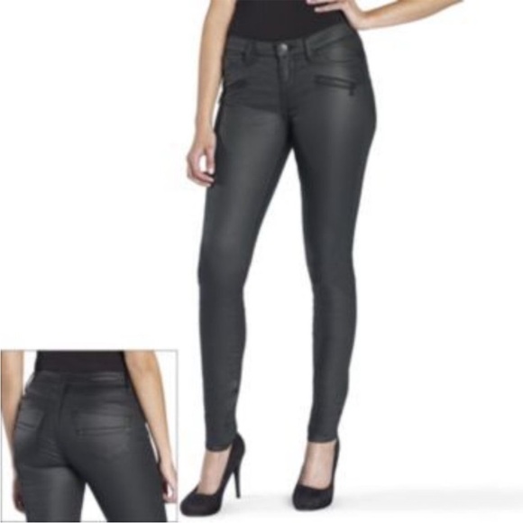 Rock & Republic Pants - NWT Rock & Republic Kashmiere Zip It Leggings Jet Black Faux Leather Denim Sz 8